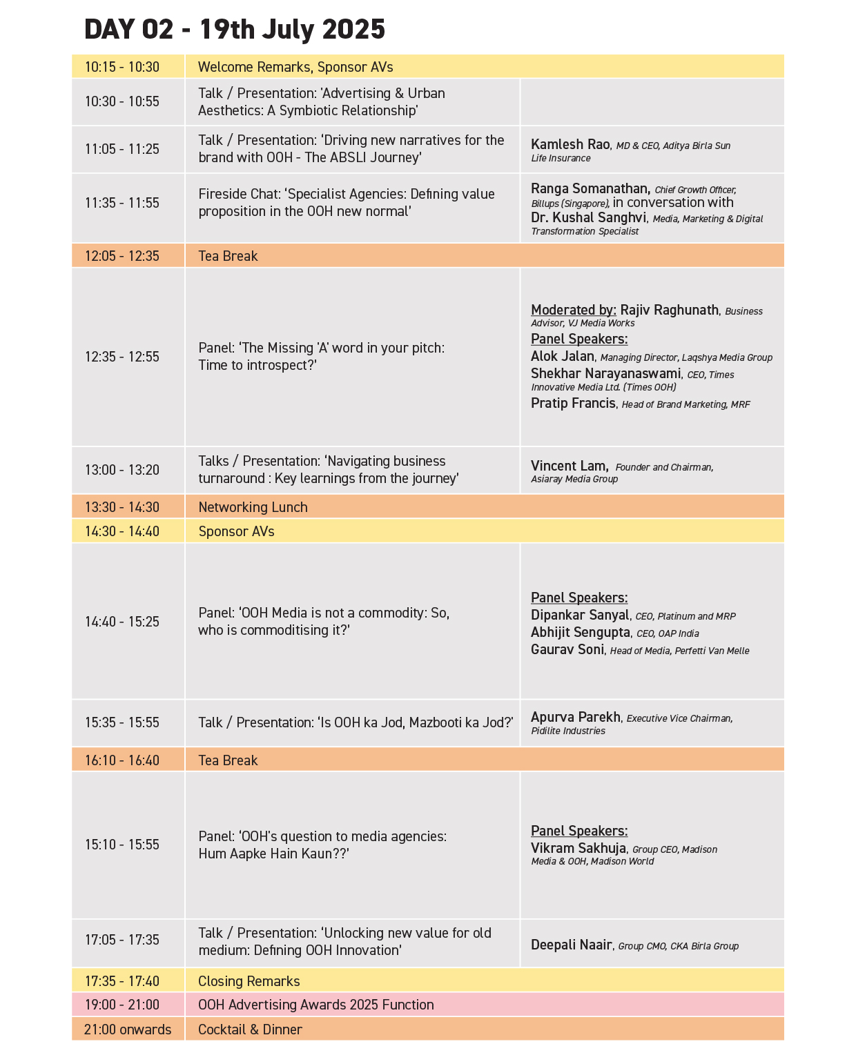 Day 2 Agenda