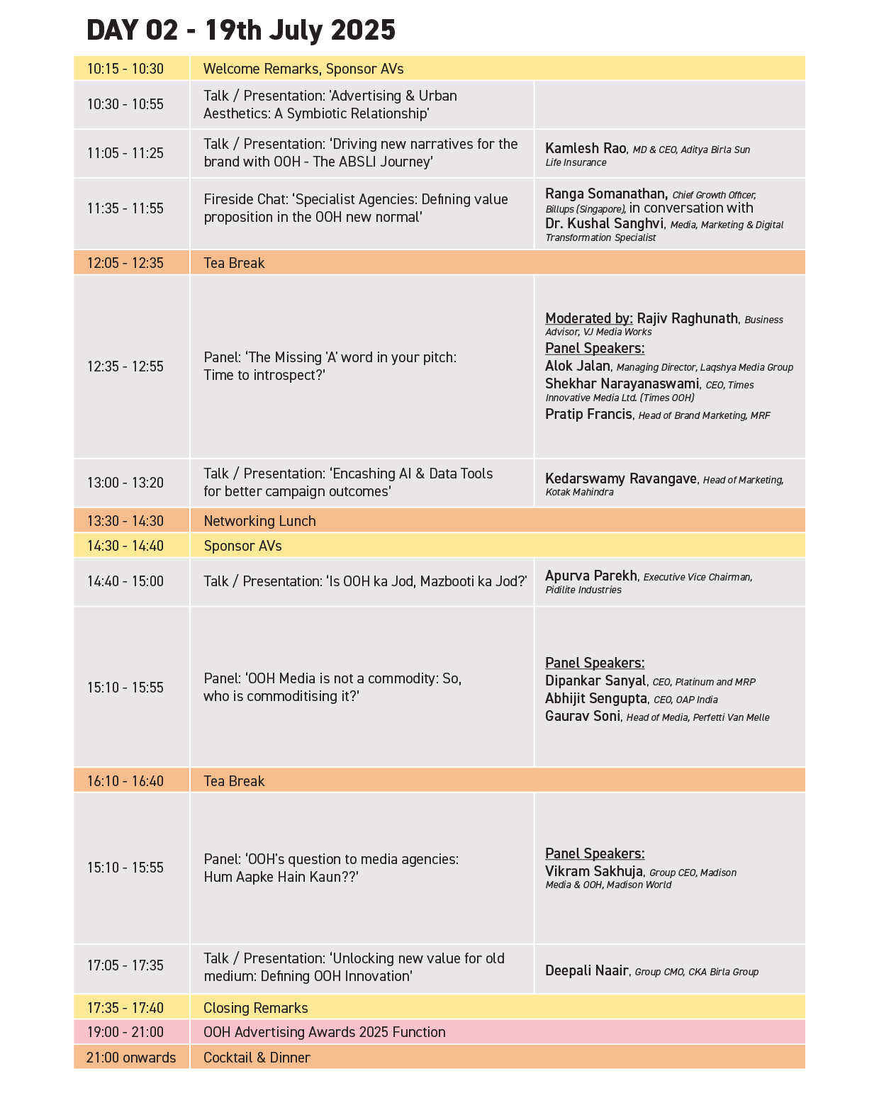 Day 2 Agenda