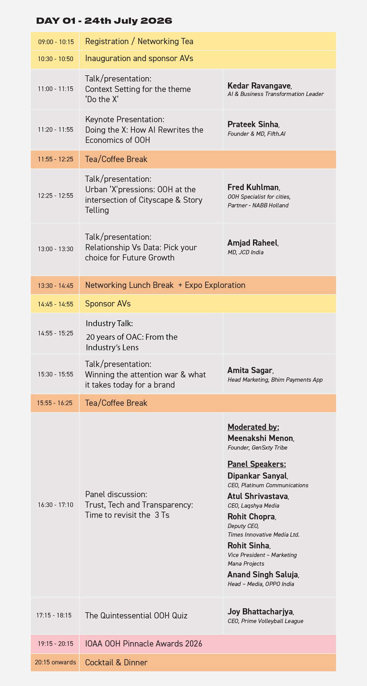 Day 1 Agenda